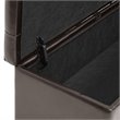 Pemberly Row Modern Leather Tufted Storage Ottoman Bench in Brown