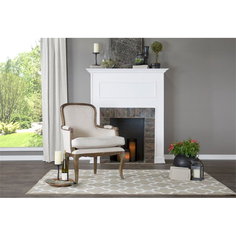 Pemberly Row Modern / Contemporary Accent Chair in Beige and Brown