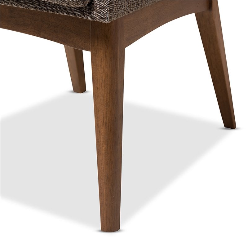Pemberly Row Modern Dining Arm Chair in Gray and Brown (Set of 2)