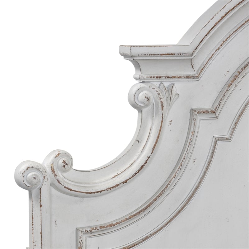 Pemberly Row Contemporary Magnolia Manor White King Panel Bed