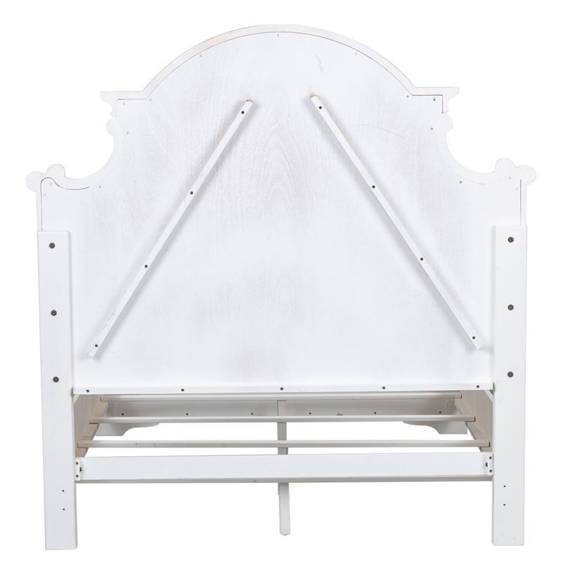 Pemberly Row Contemporary Magnolia Manor White King Panel Bed
