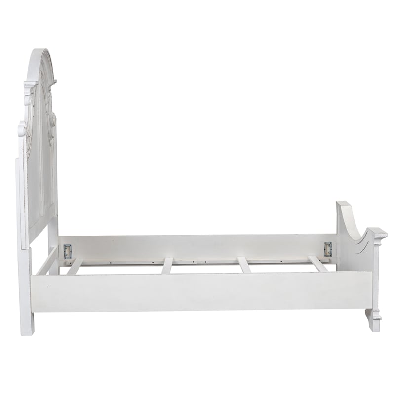 Pemberly Row Contemporary Magnolia Manor White King Panel Bed
