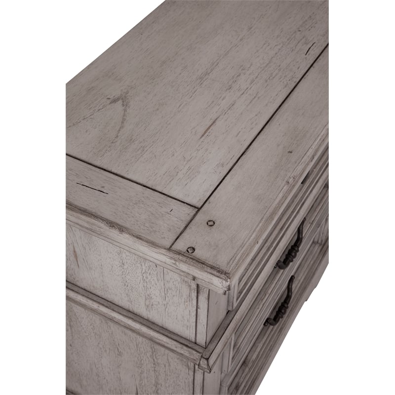 Pemberly Row Contemporary Antique Gray Wood 2-drawer Nightstand