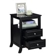 Pemberly Row Modern Two-Drawer End Table in Black Wood Finish