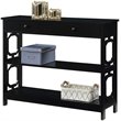 Pemberly Row Modern Storage Console Table in Black Wood Finish