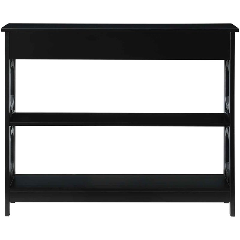 Pemberly Row Modern Storage Console Table in Black Wood Finish