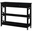 Pemberly Row Modern Storage Console Table in Black Wood Finish