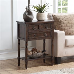 Pemberly Row Contemporary Console Table in Espresso Wood Finish