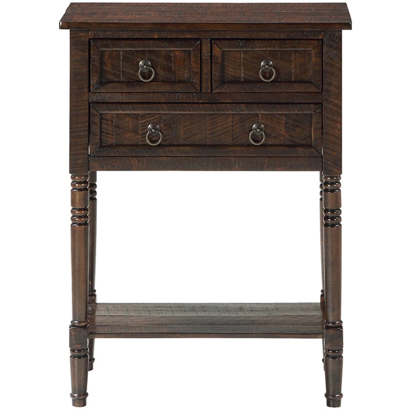 Pemberly Row Contemporary Console Table in Espresso Wood Finish