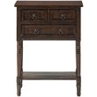 Pemberly Row Contemporary Console Table in Espresso Wood Finish