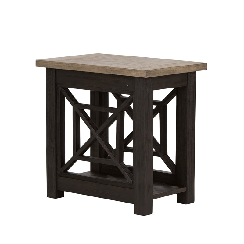 Pemberly Row Contemporary Transitional Black Chair Side Table