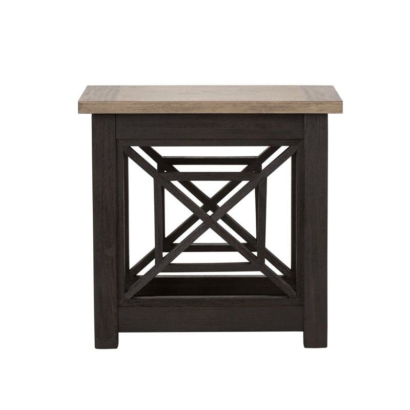 Pemberly Row Contemporary Transitional Black Chair Side Table