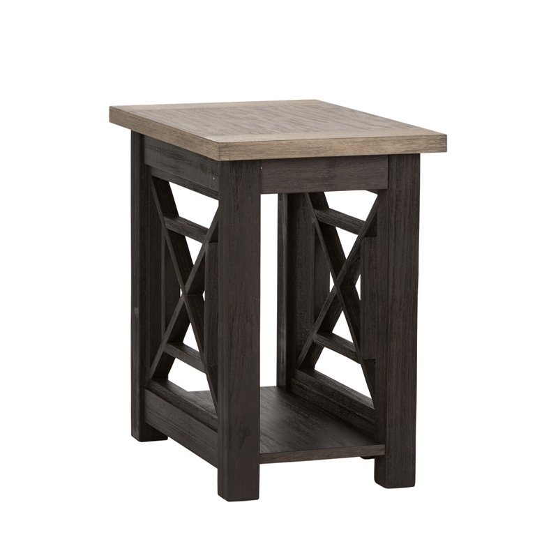 Pemberly Row Contemporary Transitional Black Chair Side Table