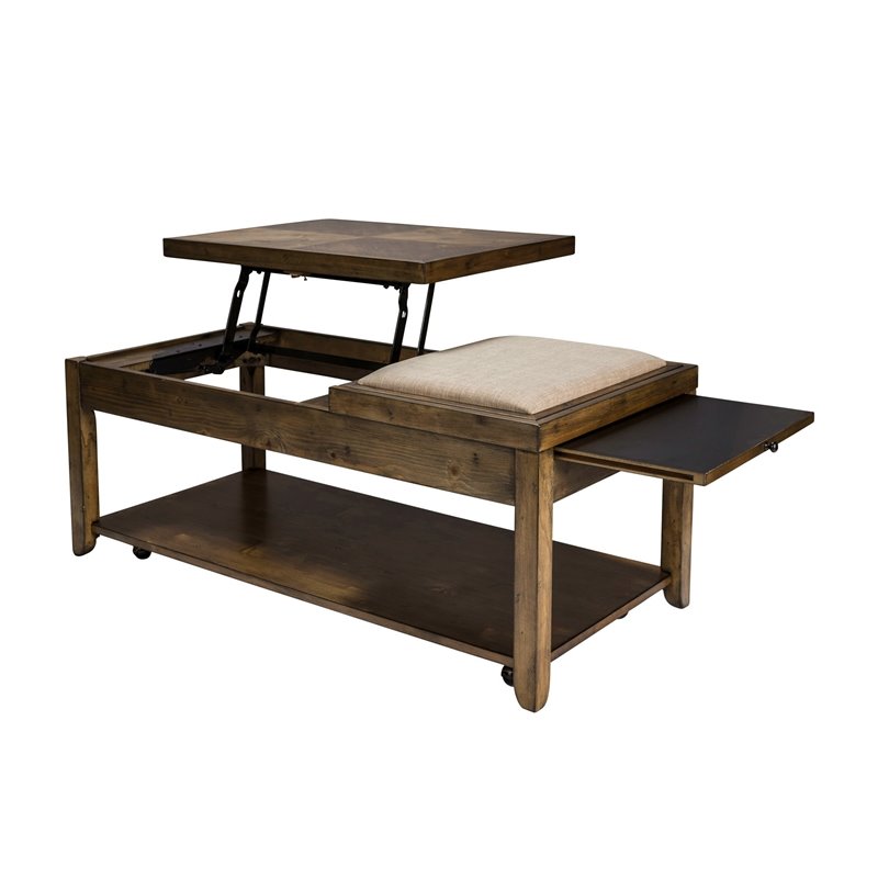 Pemberly Row Modern / Contemporary Medium Brown Cocktail Table