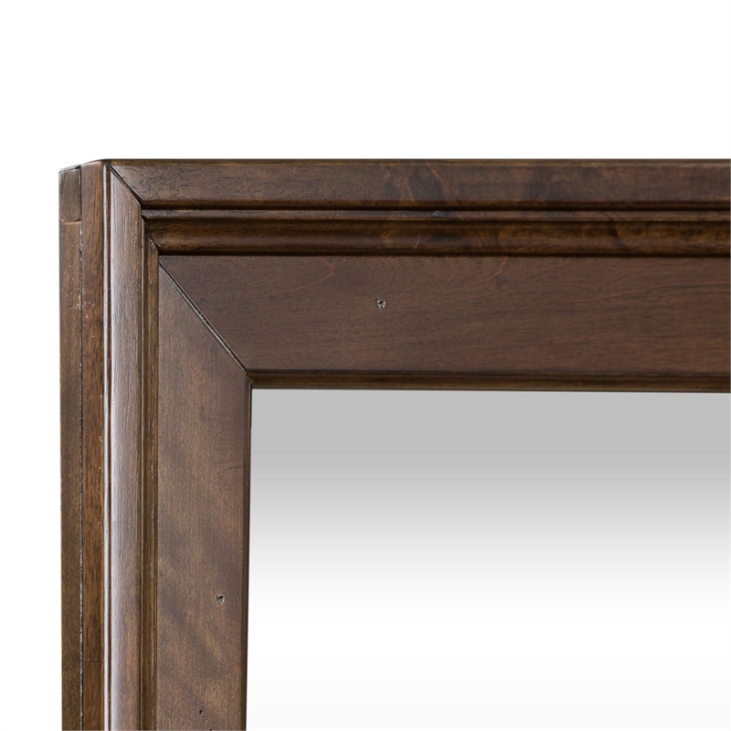 Pemberly Row Contemporary Transitional Dark Brown Finish Mirror