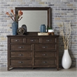 Pemberly Row Contemporary Transitional Dark Brown Finish Mirror