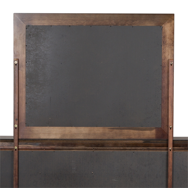 Pemberly Row Contemporary Transitional Dark Brown Finish Mirror
