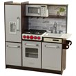 Pemberly Row Modern Uptown Elite Play Kitchen in Espresso and Gray