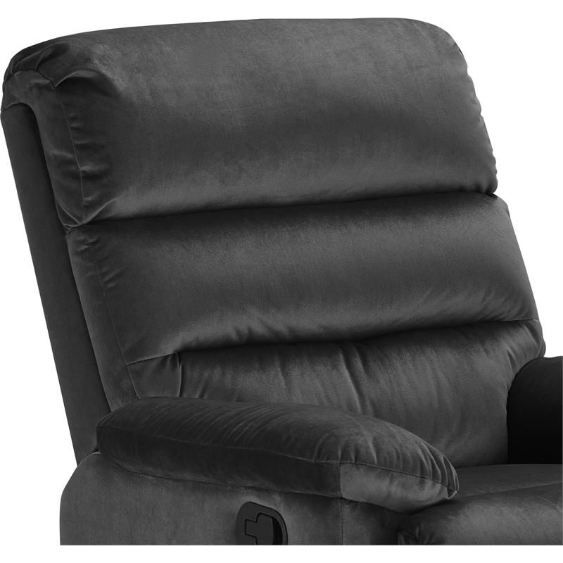 Pemberly Row Contemporary Transitional Recliner Chair Dark Gray
