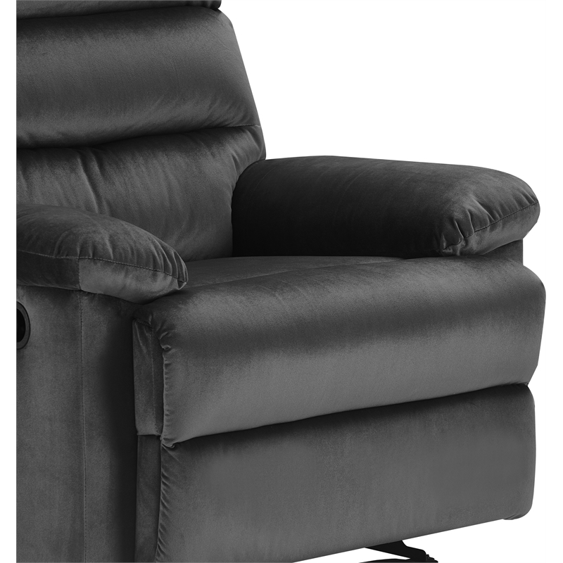 Pemberly Row Contemporary Transitional Recliner Chair Dark Gray