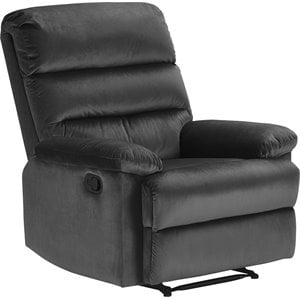 pemberly row contemporary transitional recliner chair dark gray
