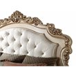 Pemberly Row Tufted Eastern King Panel Bed in Cream Fabric and Golden Ivory