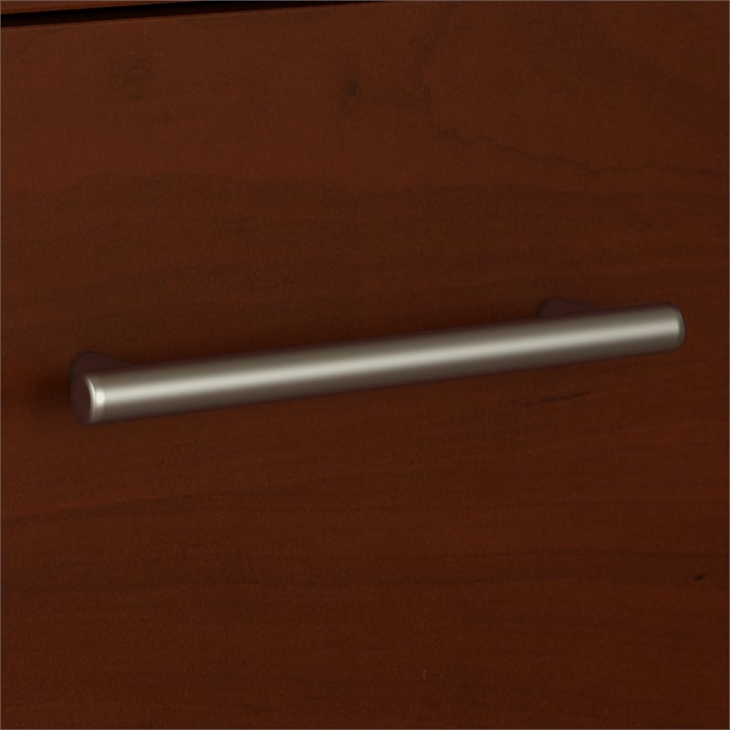 Pemberly Row 72W Office Desk with Hutch in Hansen Cherry - Engineered Wood