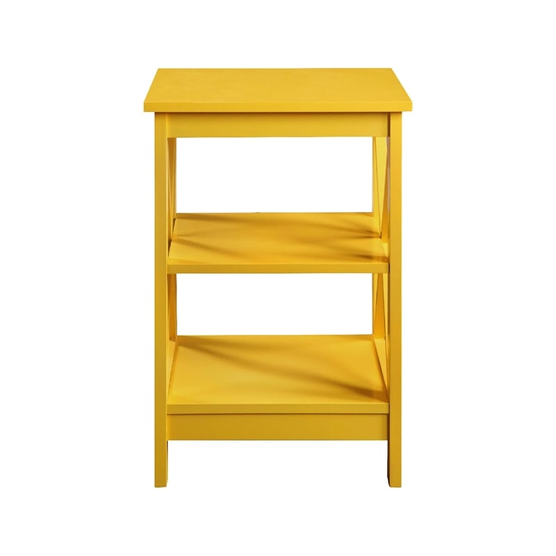 Pemberly Row Contemporary End Table in Bright Yellow Wood Finish