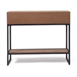 Pemberly Row Contemporary Transitional Console Table Brown Finish