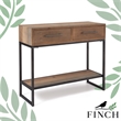 Pemberly Row Contemporary Transitional Console Table Brown Finish