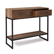 Pemberly Row Contemporary Transitional Console Table Brown Finish