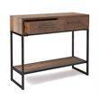 Pemberly Row Contemporary Transitional Console Table Brown Finish