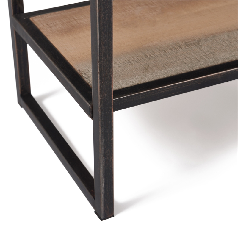 Pemberly Row Contemporary Transitional Console Table Brown Finish
