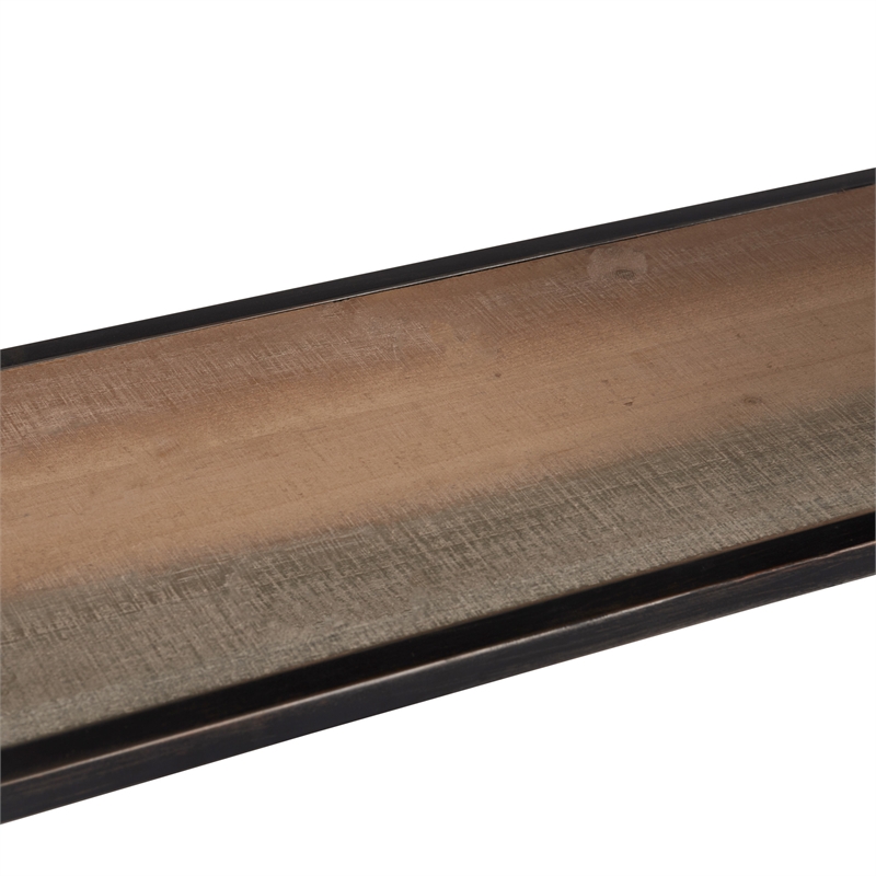 Pemberly Row Contemporary Transitional Console Table Brown Finish