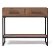 Pemberly Row Contemporary Transitional Console Table Brown Finish