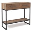 Pemberly Row Contemporary Transitional Console Table Brown Finish