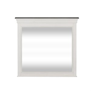 Pemberly Row Contemporary Transitional White Finish Crown Mirror