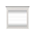Pemberly Row Contemporary Transitional White Finish Crown Mirror