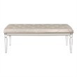 Pemberly Row Modern Transitional Beige Bench with Acrylic Legs