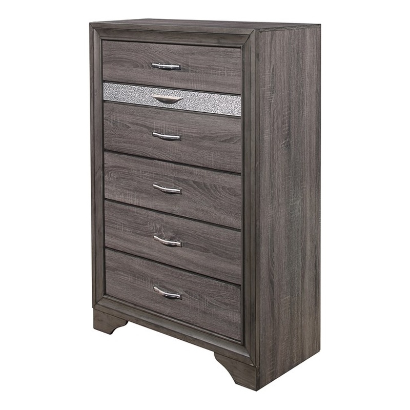 Pemberly Row Modern / Contemporary Melamine Wood Gray 6-Drawer Chest