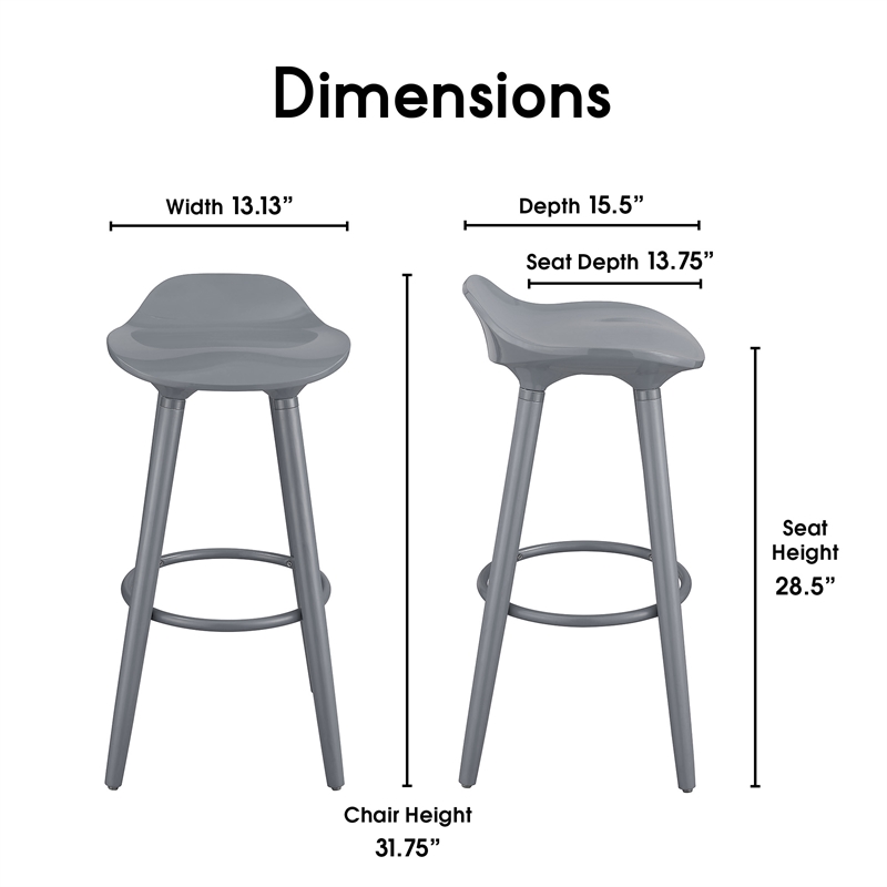 Pemberly Row Modern / Contemporary Bar Stool Inspiration Gray