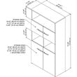Pemberly Row 5 Shelf Bookcase with Doors in Storm Gray - Engineered Wood