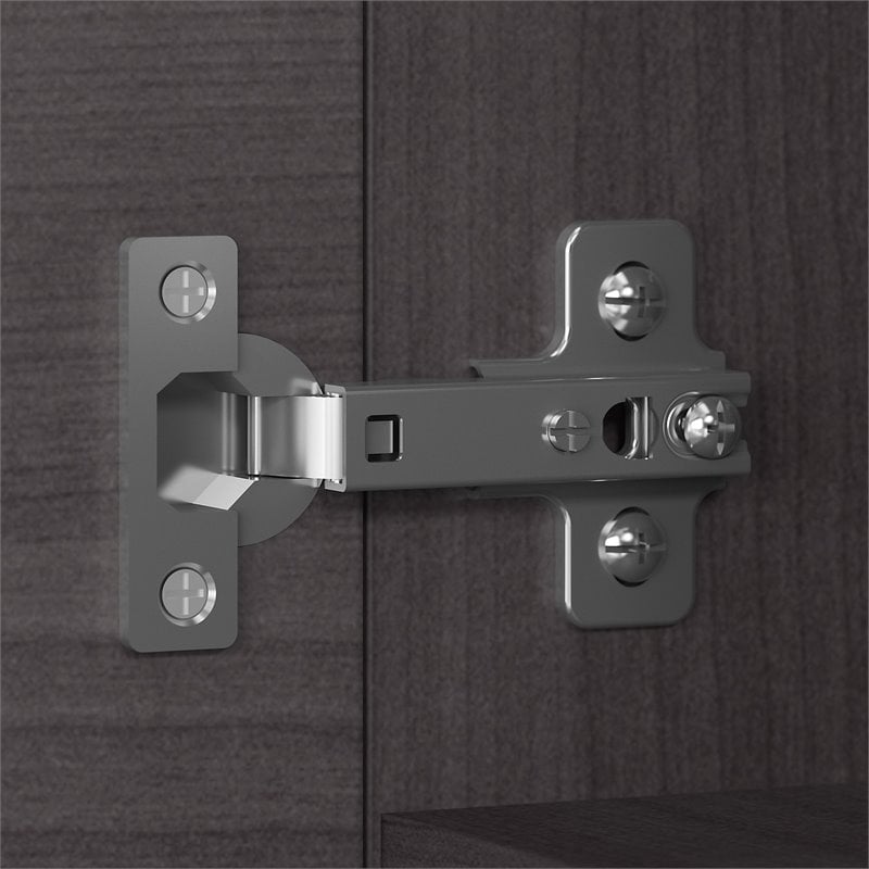 Pemberly Row 36W Bookcase Hutch in Storm Gray - Engineered Wood