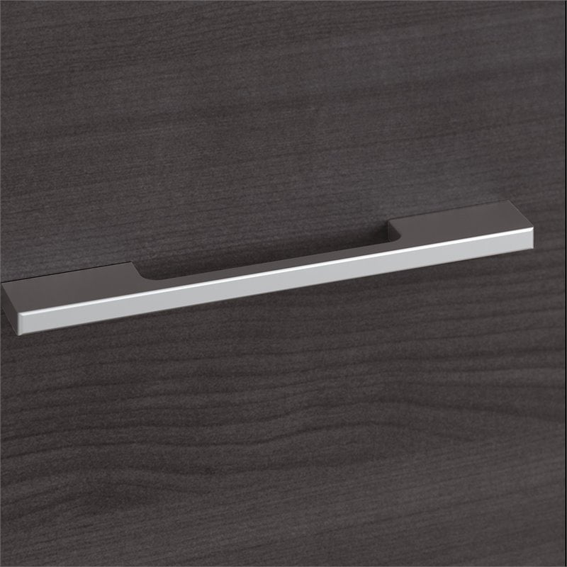 Pemberly Row 36W Bookcase Hutch in Storm Gray - Engineered Wood