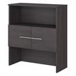 Pemberly Row 36W Bookcase Hutch in Storm Gray - Engineered Wood