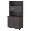 Pemberly Row Tall Storage Cabinet with Doors in Storm Gray - Engineered Wood