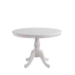 Pemberly Row Modern 42&quot Round Pedestal Dining Table in White
