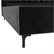 Pemberly Row Contemporary Upholstered Queen Bed in Black Velvet