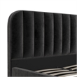Pemberly Row Contemporary Upholstered Queen Bed in Black Velvet