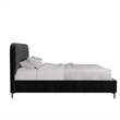 Pemberly Row Contemporary Upholstered Queen Bed in Black Velvet